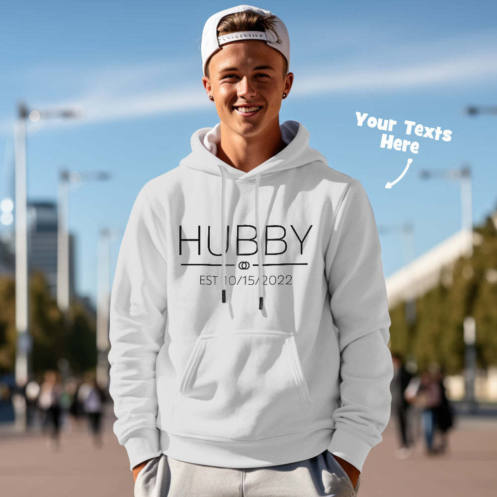 Custom Wifey Hubby Funny Couple Matching Hoodies Personalized Hoodie Valentine's Day Gift - FaceSocksUSA