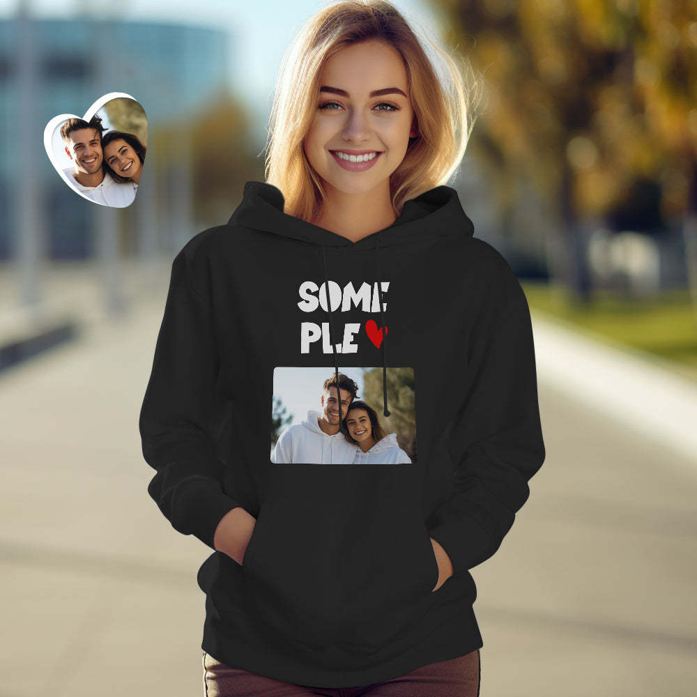 Custom Photo Couple Matching Hoodies Awesome Couple Personalized Hoodie Valentine's Day Gift - FaceSocksUSA