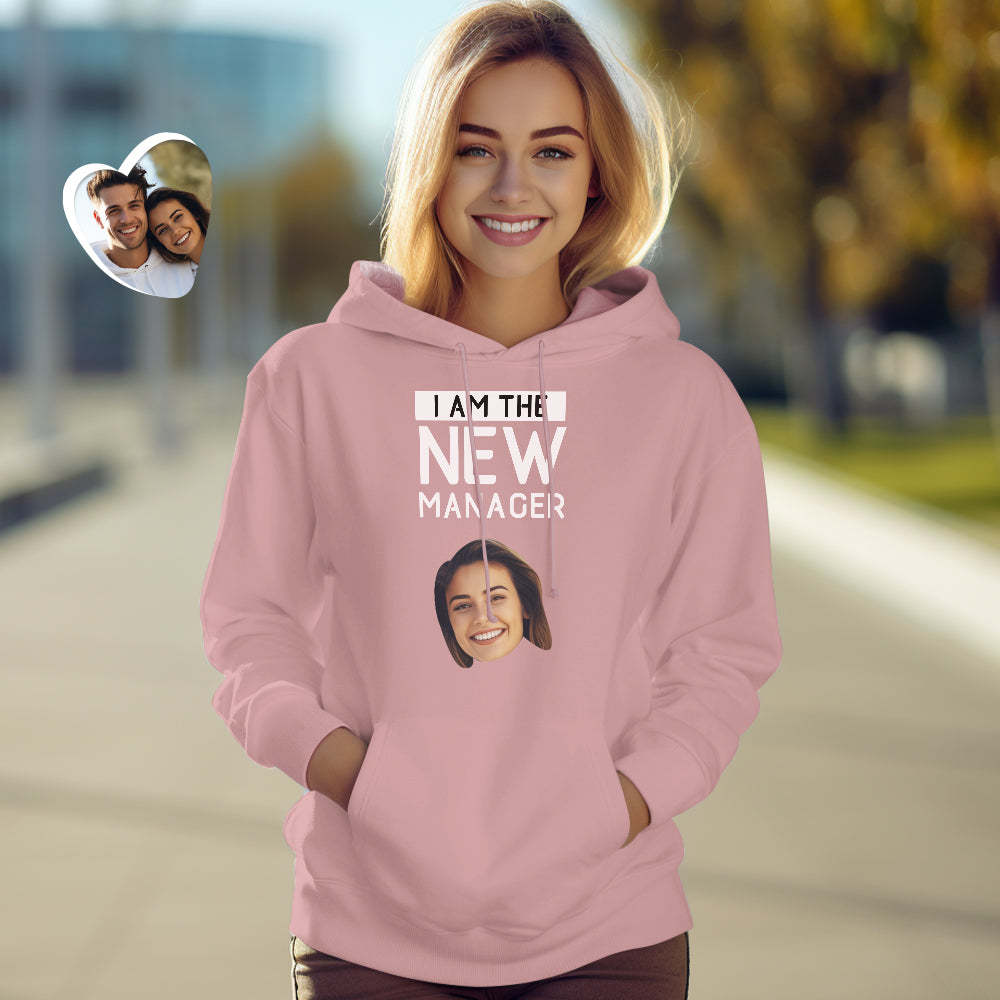 Custom Face Couple Matching Hoodies NEW MANAGEMENT Personalized Hoodie Valentine's Day Gift - FaceSocksUSA