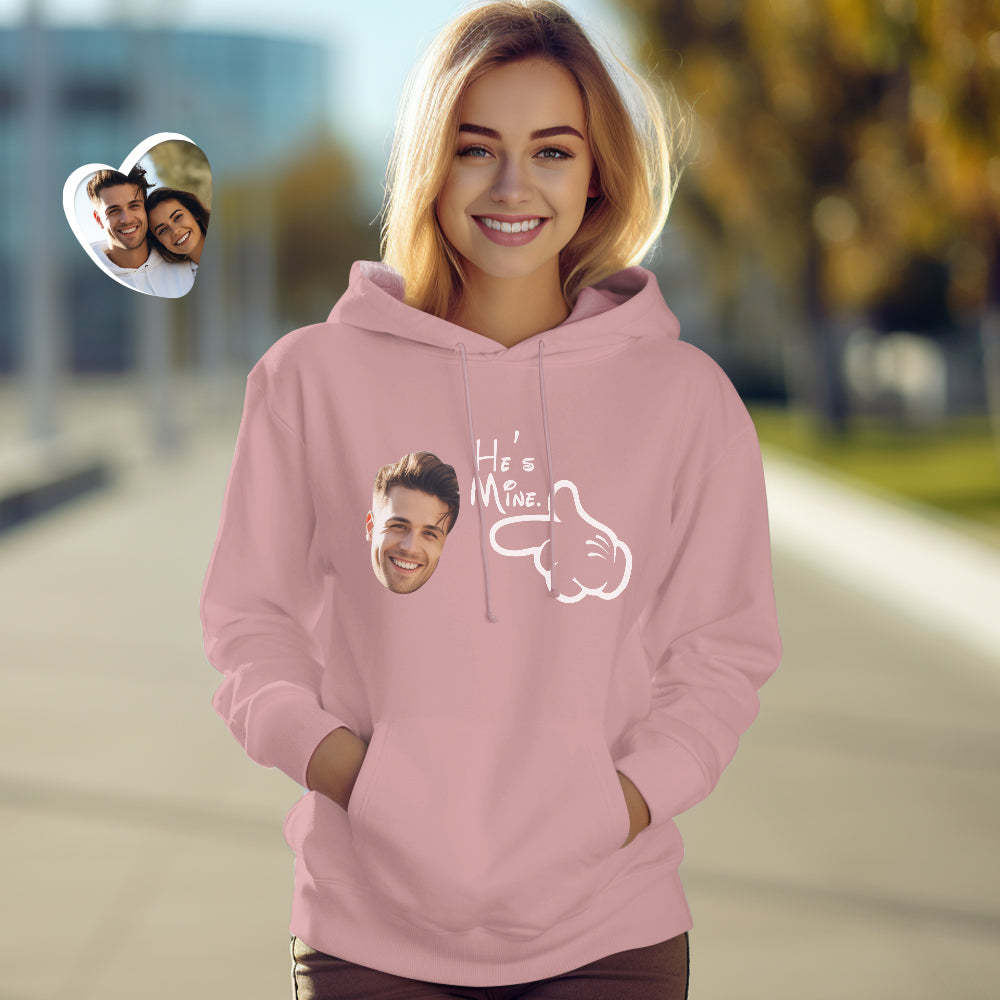 Custom Face Funny Couple Matching Hoodies You are Mine Personalized Hoodie Valentine's Day Gift - FaceSocksUSA
