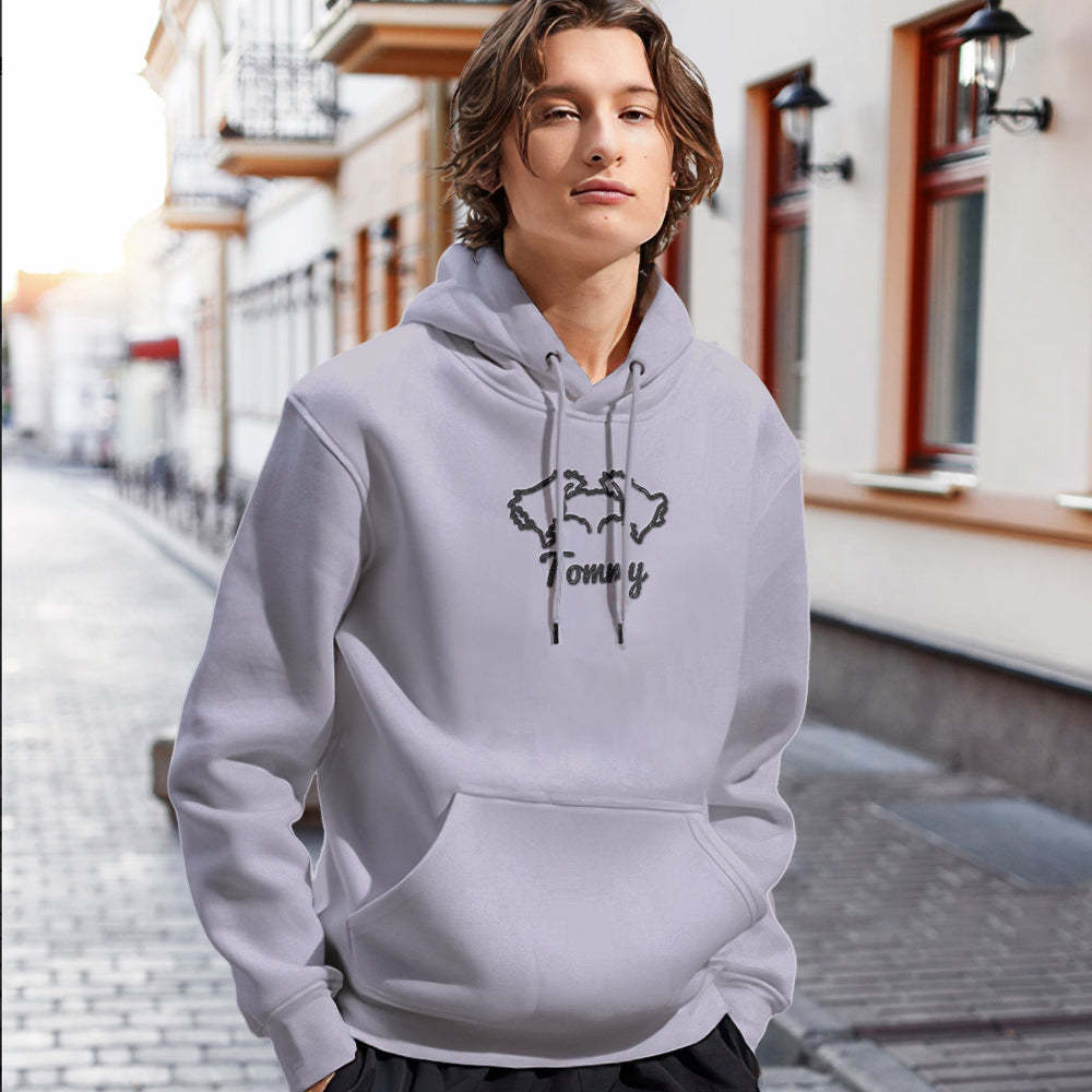 Custom Dog Ear Sweatshirt Personalized Embroider Dog Hoodie Gift for Dog Lovers	 - FaceSocksUSA