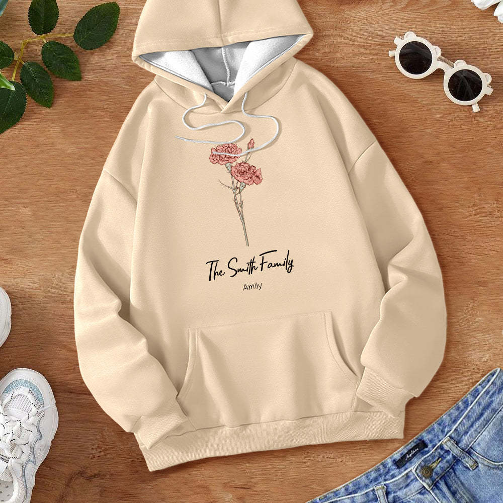 Custom Birth Flower Bouquet Sweatshirt Personalized Birth Flower Sweater Gifts for Mom	 - FaceSocksUSA