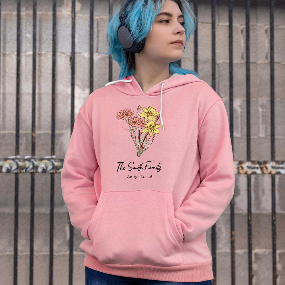 Custom Birth Flower Bouquet Sweatshirt Personalized Birth Flower Sweater Gifts for Mom	 - FaceSocksUSA