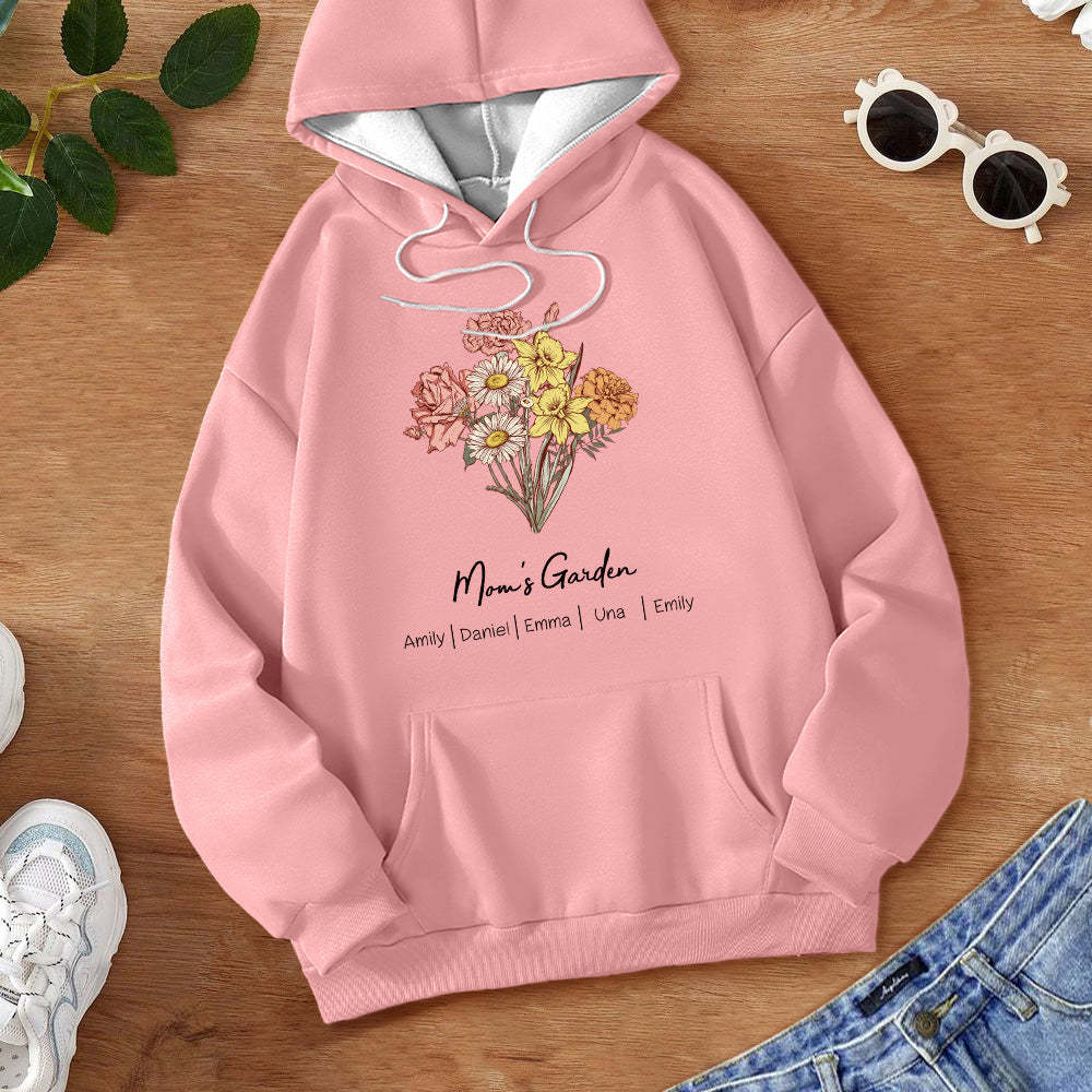 Custom Birth Flower Bouquet Sweatshirt Personalized Birth Flower Sweater Gifts for Mom	 - FaceSocksUSA