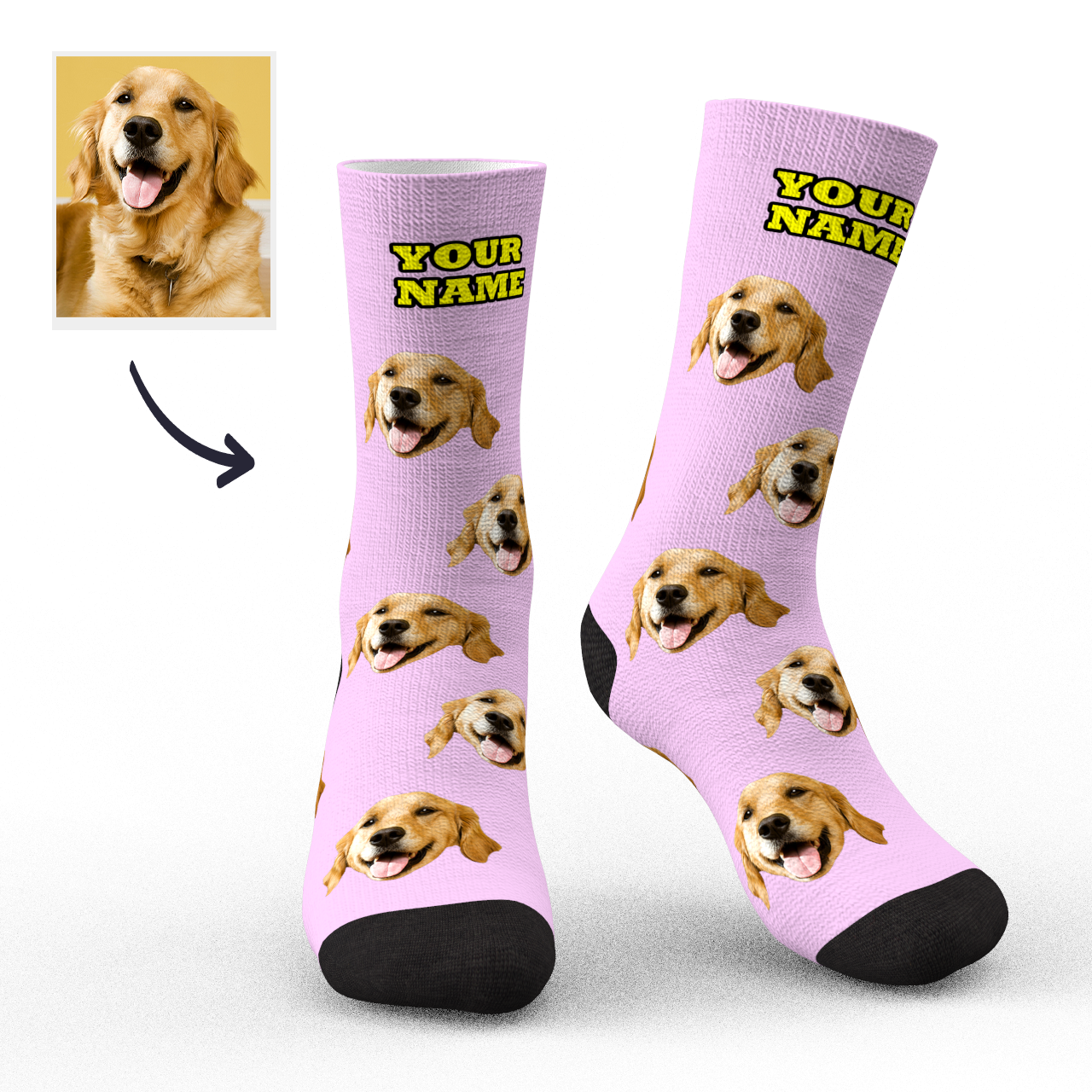 Custom Face Socks Dog Face Socks 3D Preview-FaceSocksUSA