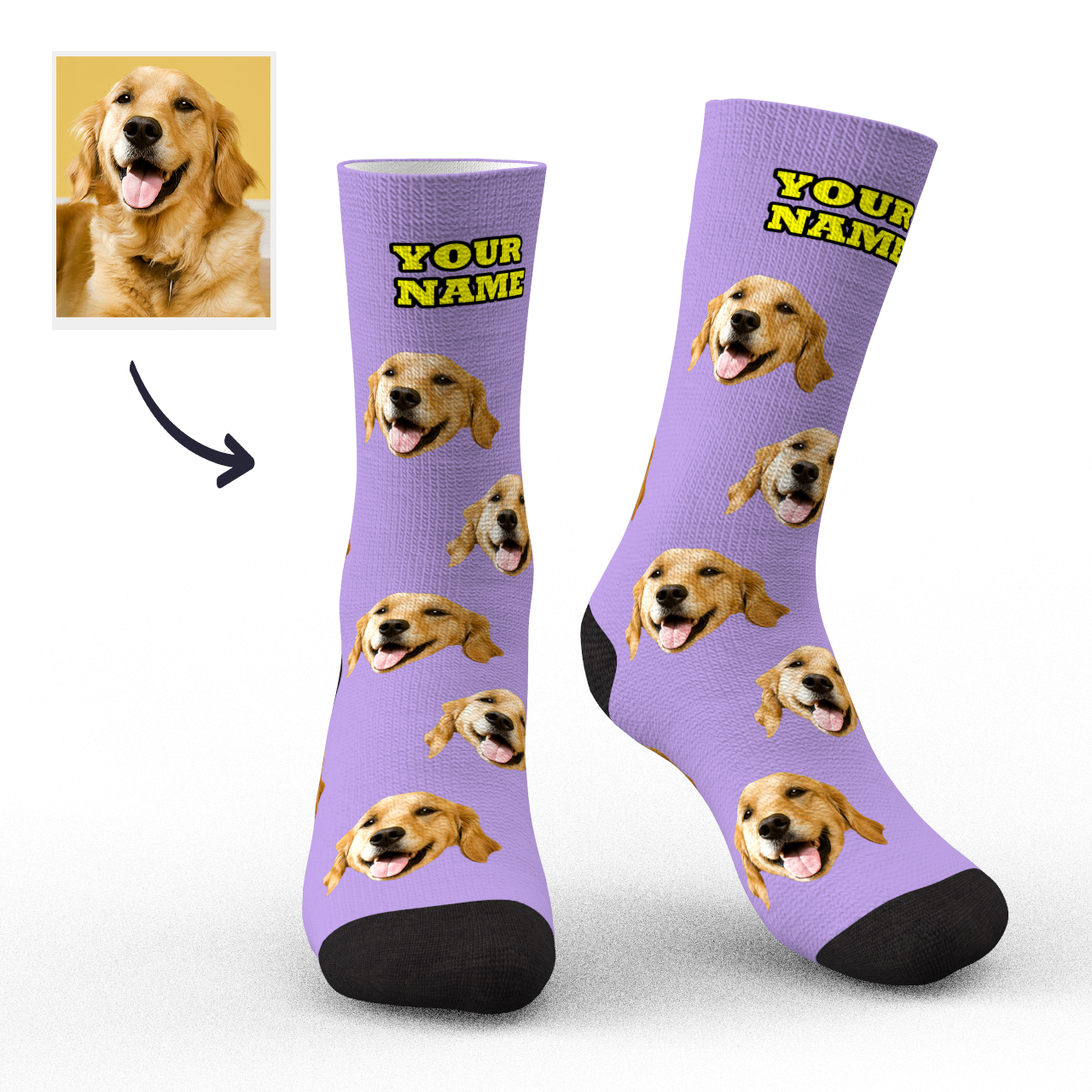 Custom Face Socks Dog Face Socks 3D Preview-FaceSocksUSA