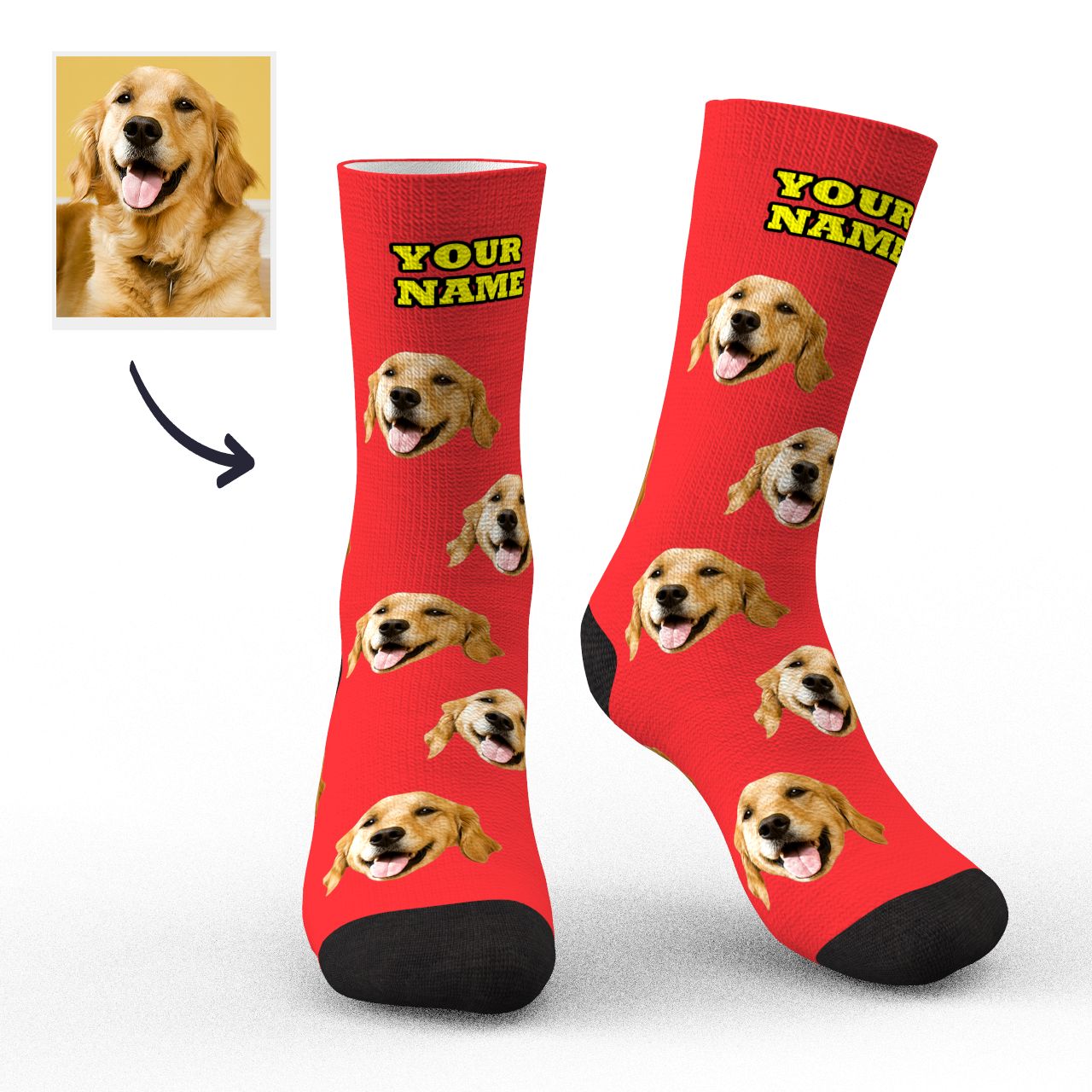 Custom Face Socks Dog Face Socks 3D Preview-FaceSocksUSA