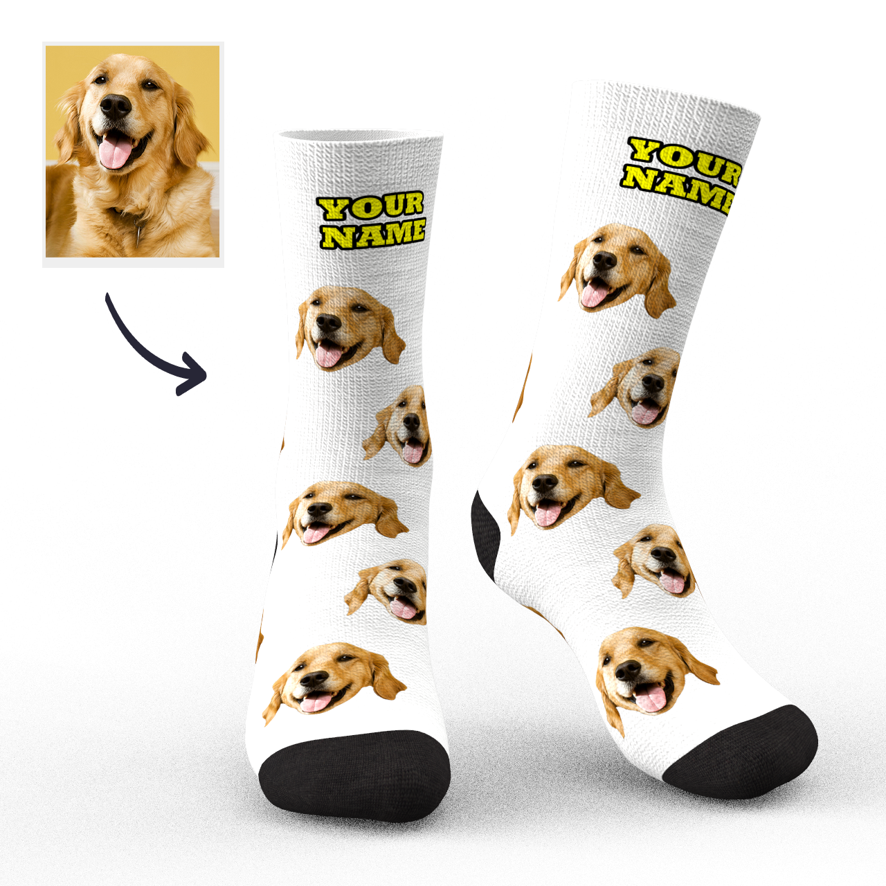 Custom Face Socks Dog Face Socks 3D Preview-FaceSocksUSA