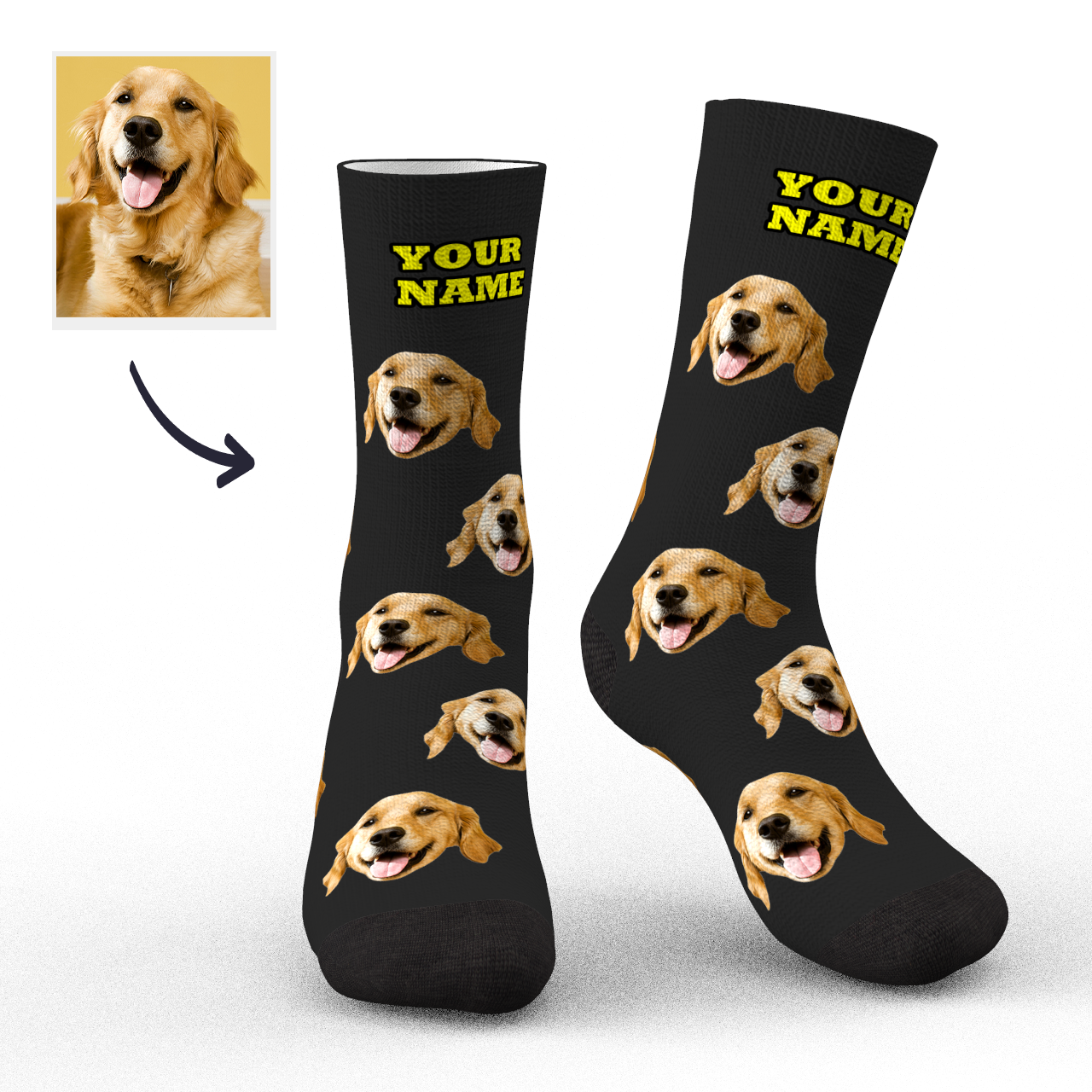 Custom Face Socks Dog Face Socks 3D Preview-FaceSocksUSA