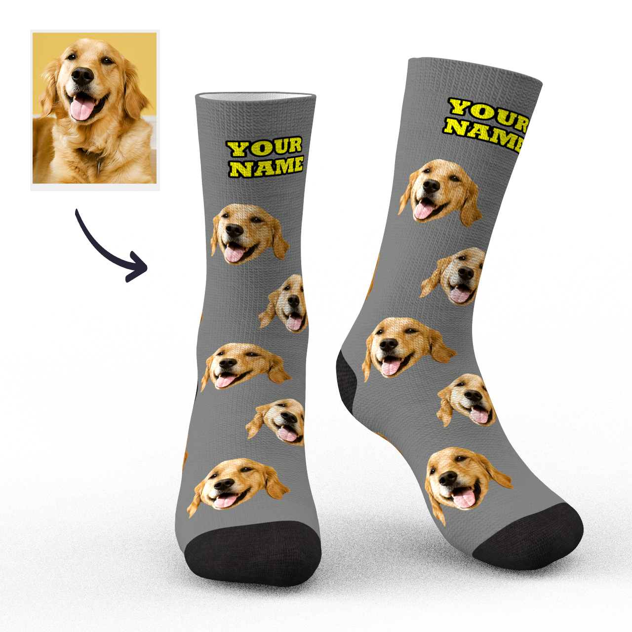 Custom Face Socks Dog Face Socks 3D Preview-FaceSocksUSA
