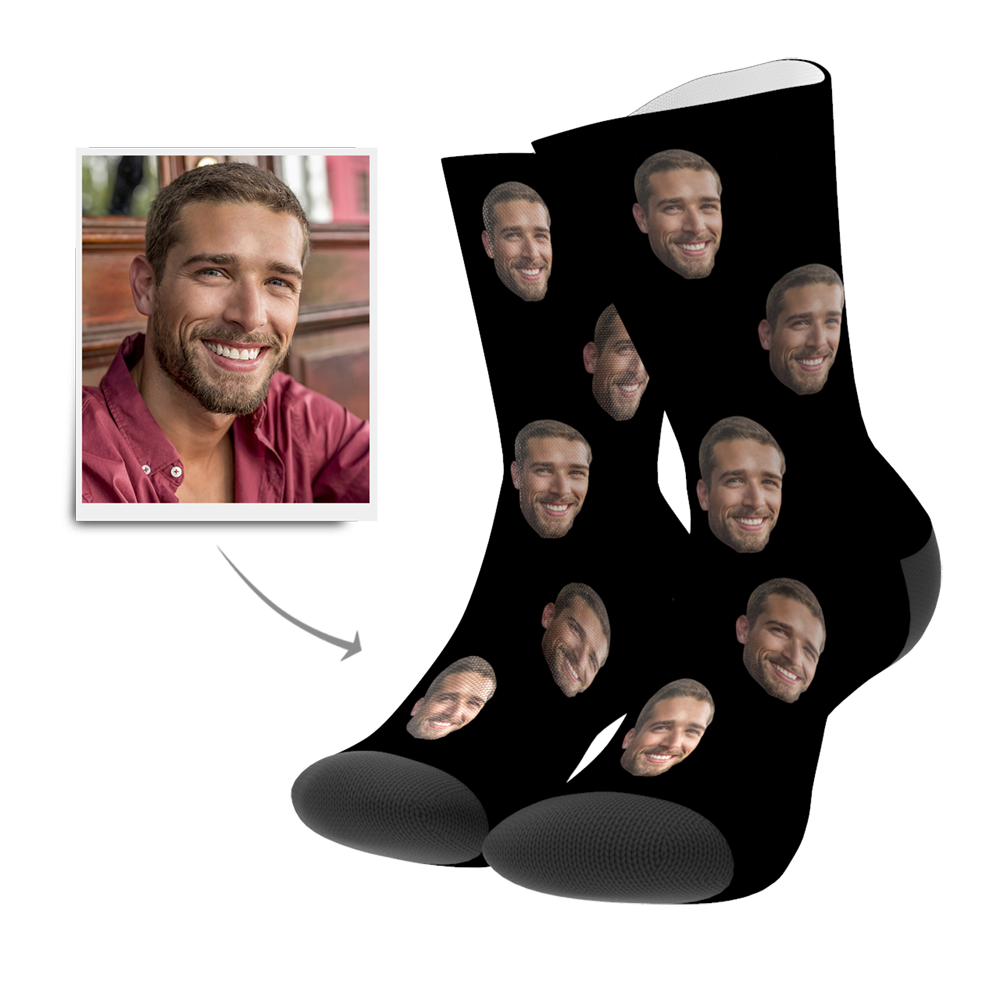 Custom Face Socks 3D Preview Christmas Gift-FaceSocksUSA