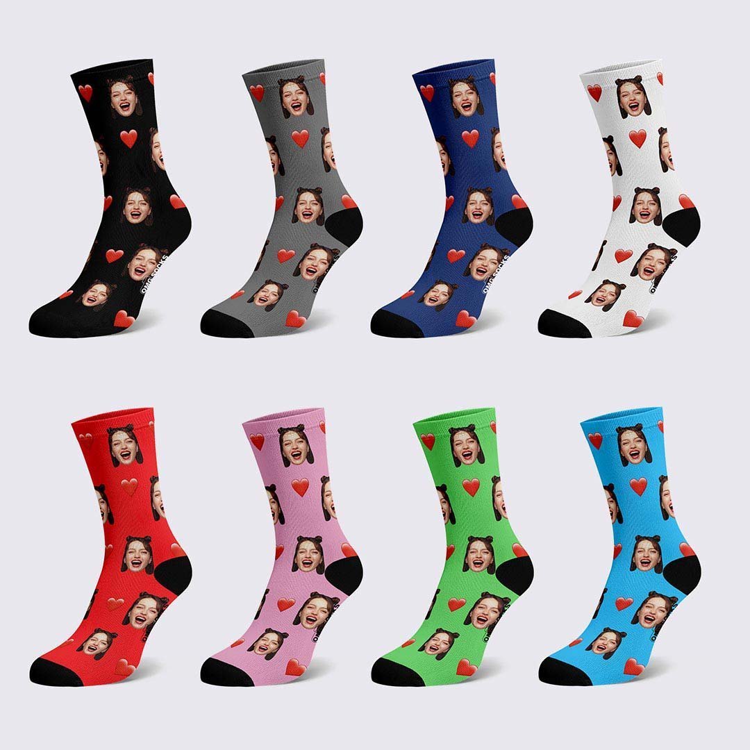 Custom Heart Socks-FaceSocksUSA