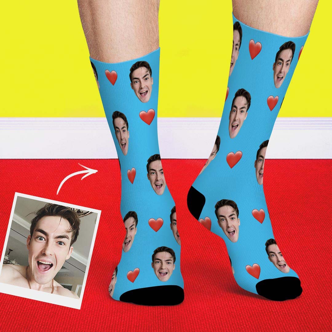 Custom Heart Socks-FaceSocksUSA