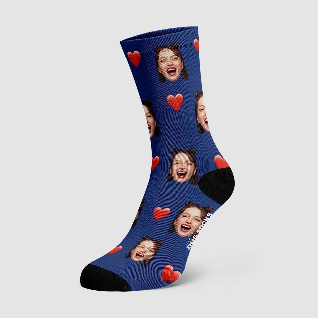 Custom Heart Socks-FaceSocksUSA