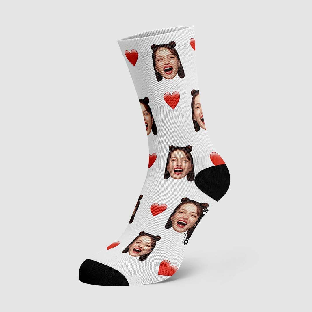Custom Heart Socks-FaceSocksUSA