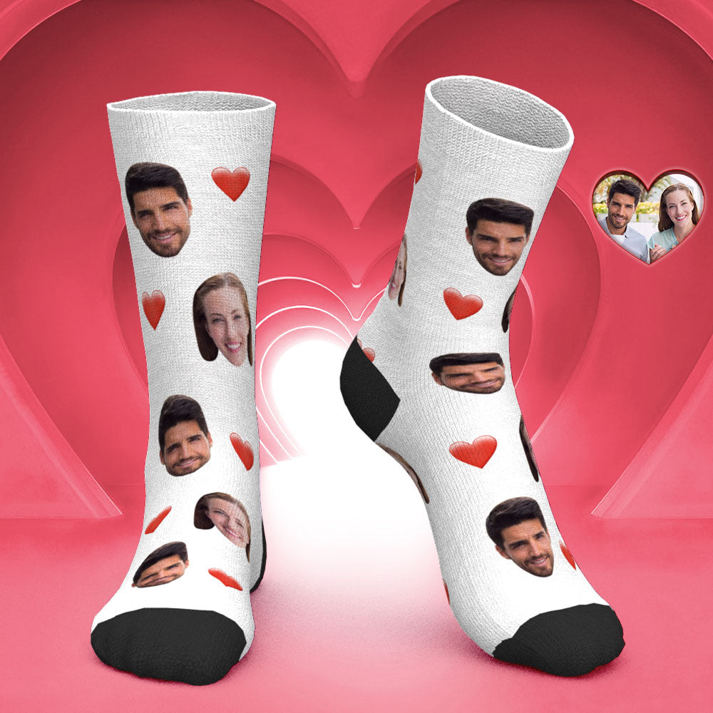 Custom Heart Socks With Heart For Your Love Valentine's Gifts