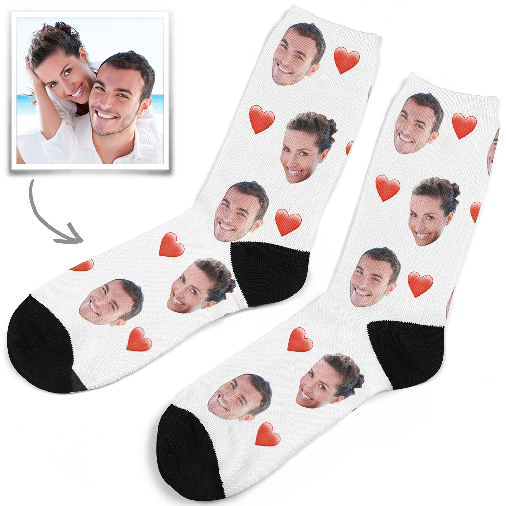 Custom Photo Love Face Socks-FaceSocksUSA