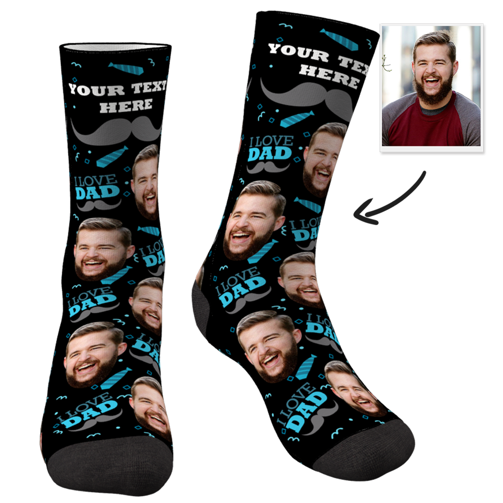 Custom I Love Dad Socks With Your Text