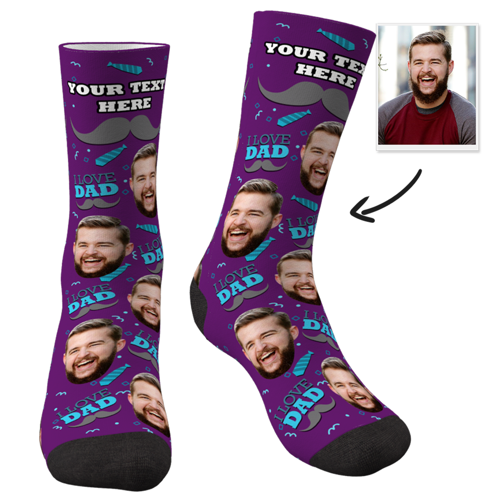 Custom I Love Dad Socks With Your Text