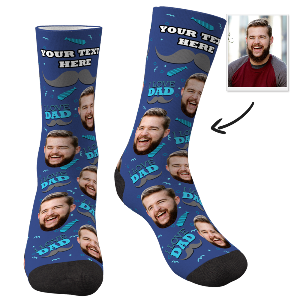 Custom I Love Dad Socks With Your Text