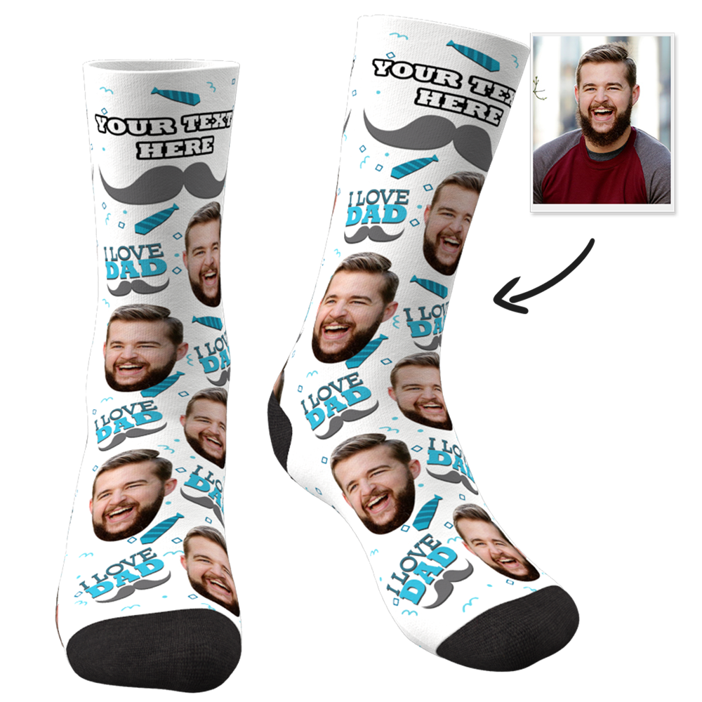 Custom I Love Dad Socks With Your Text