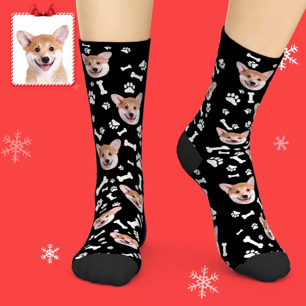 Custom Face Dog Socks With Your Text 3D preview - FaceSocksUSA
