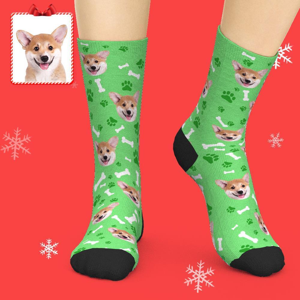 Custom Face Dog Socks With Your Text 3D preview - FaceSocksUSA