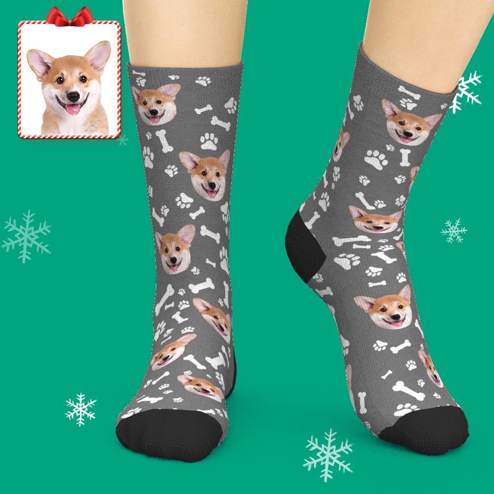 Custom Face Dog Socks With Your Text 3D preview - FaceSocksUSA