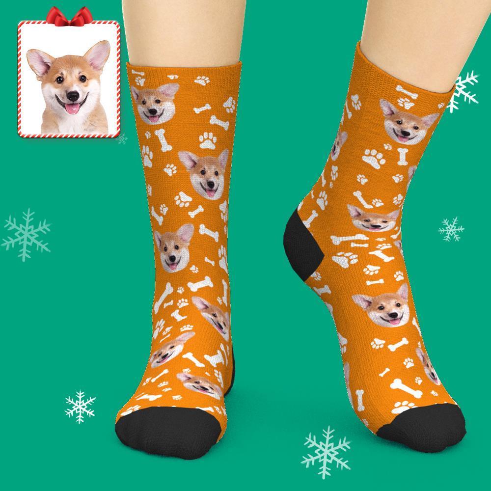 Custom Face Dog Socks With Your Text 3D preview - FaceSocksUSA