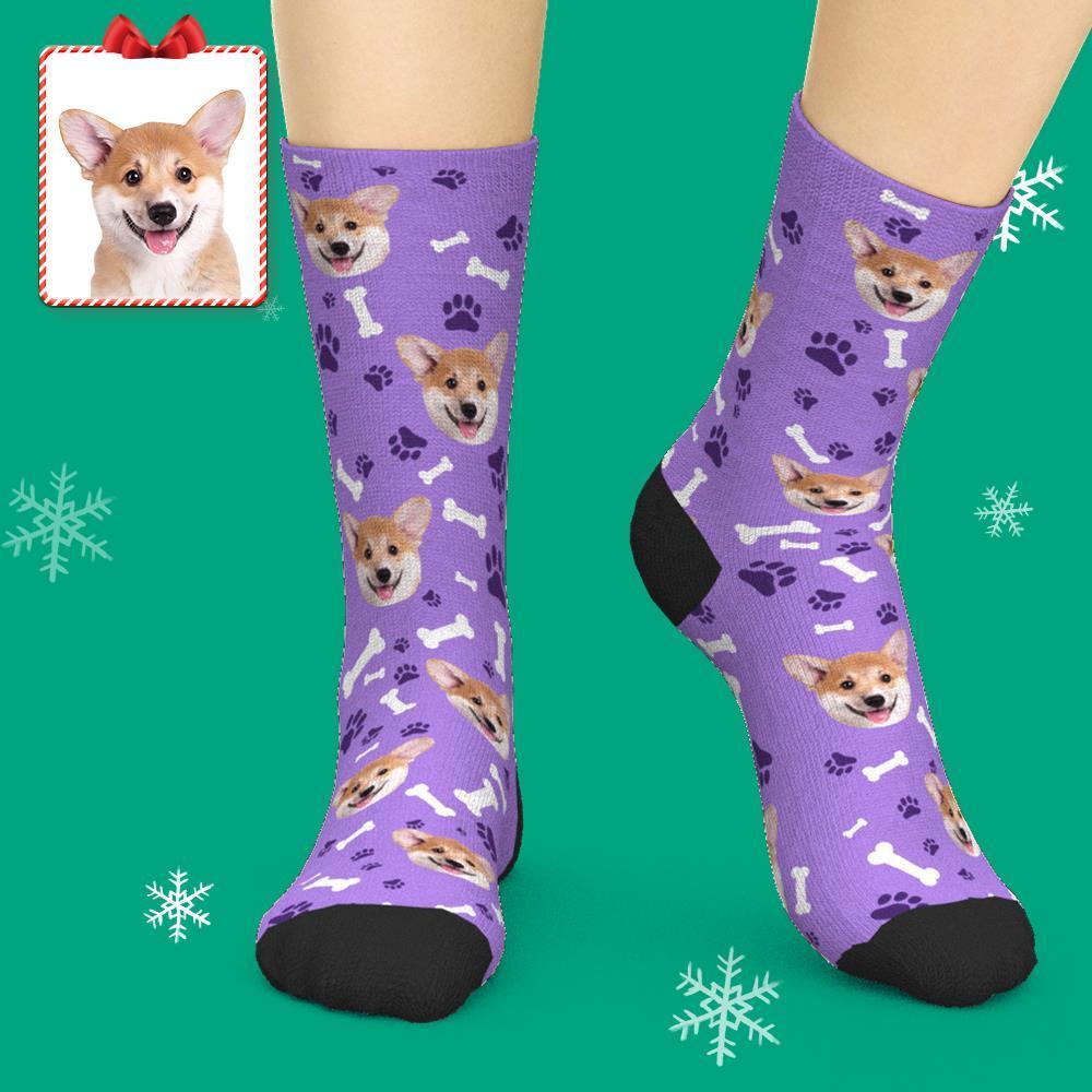 Custom Face Dog Socks With Your Text 3D preview - FaceSocksUSA