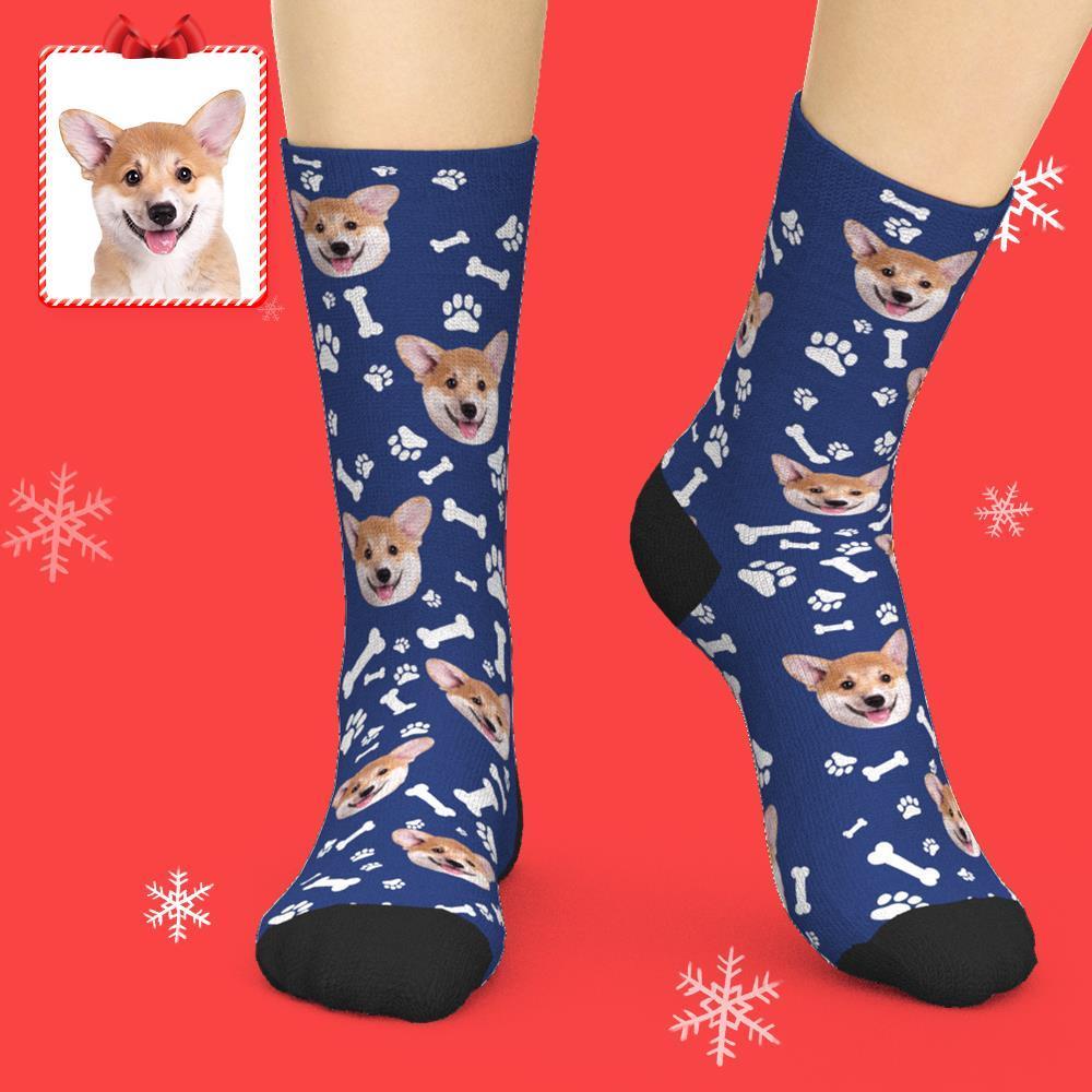 Custom Face Dog Socks With Your Text 3D preview - FaceSocksUSA