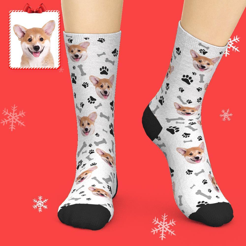 Custom Face Dog Socks With Your Text 3D preview - FaceSocksUSA