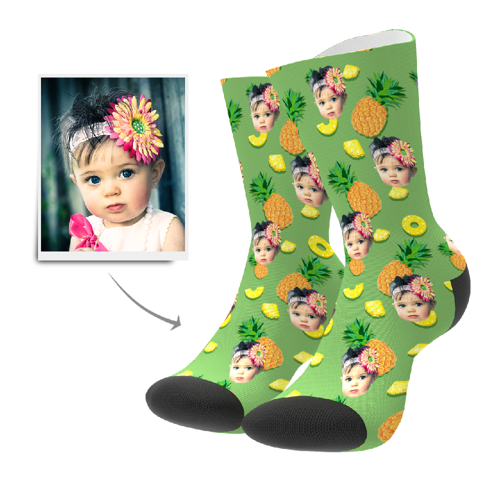 Custom Face Socks Personalized Photo Socks Pineapple-FaceSocksUSA