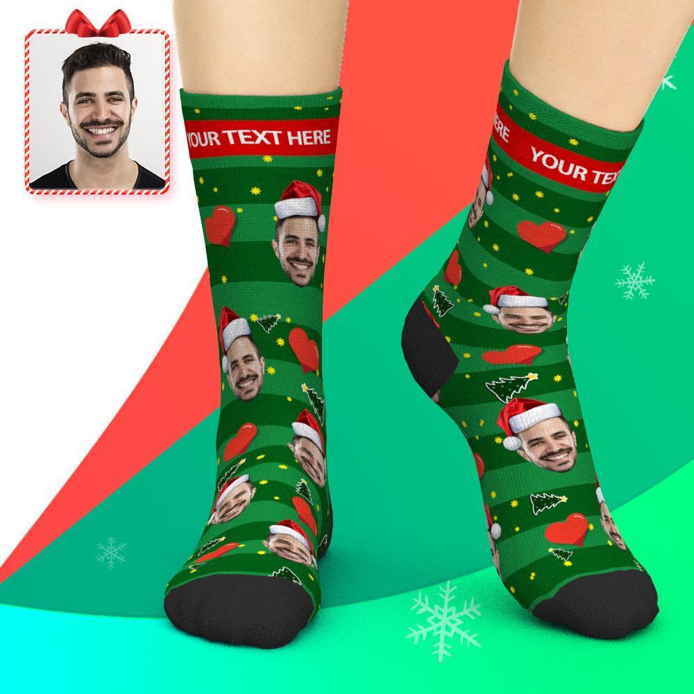 Christmas Custom Heart Socks Gift-FaceSocksUSA