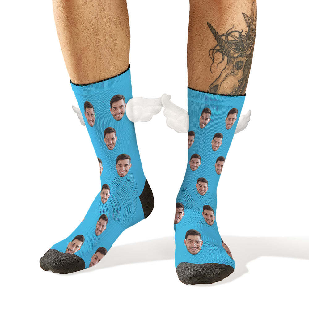 Custom Face Socks 3D Magnetic Wing Socks Christmas Gifts - FaceSocksUSA