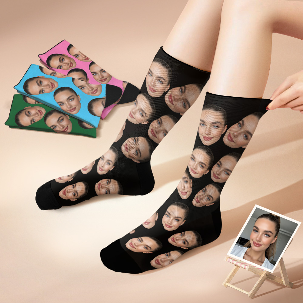 Custom Big Face Socks Personalized Photo Socks Christmas Gift