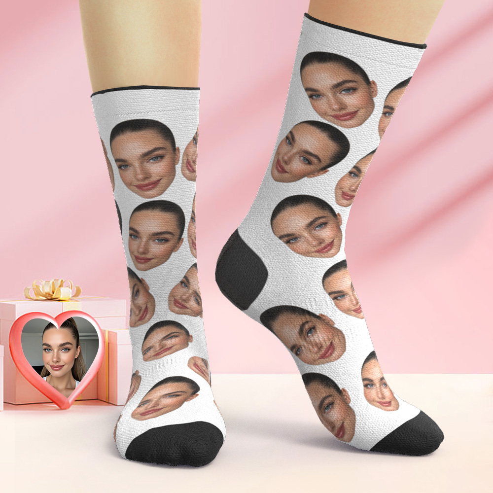 Custom Big Face Socks Personalized Photo Socks Christmas Gift