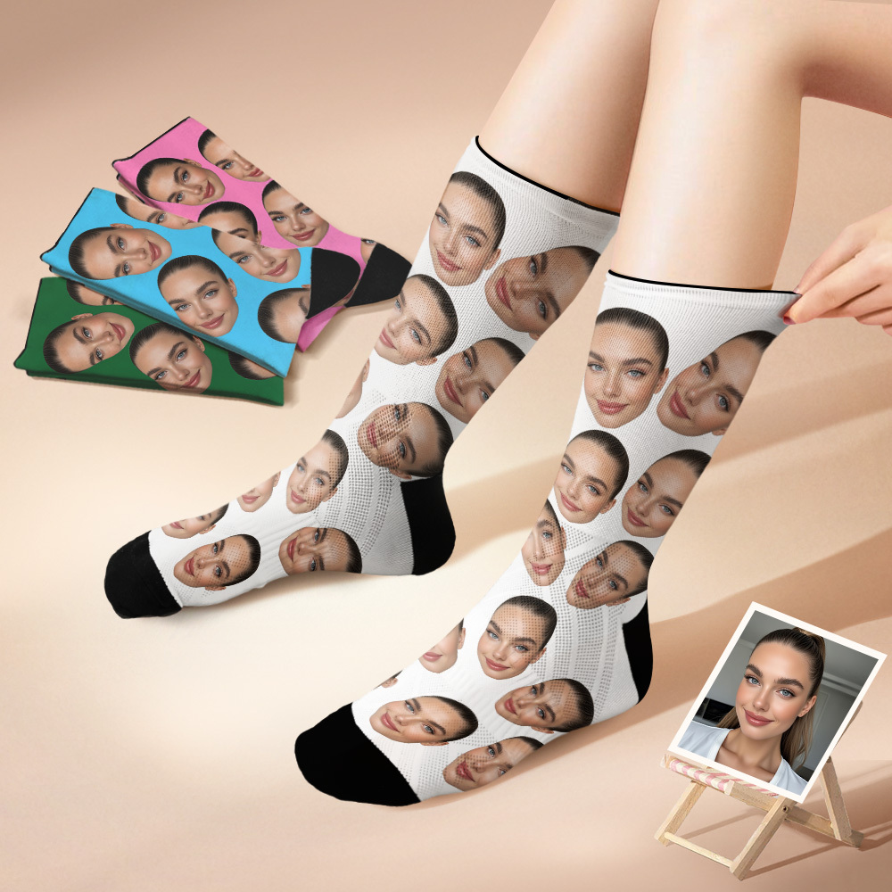Custom Big Face Socks Personalized Photo Socks Christmas Gift
