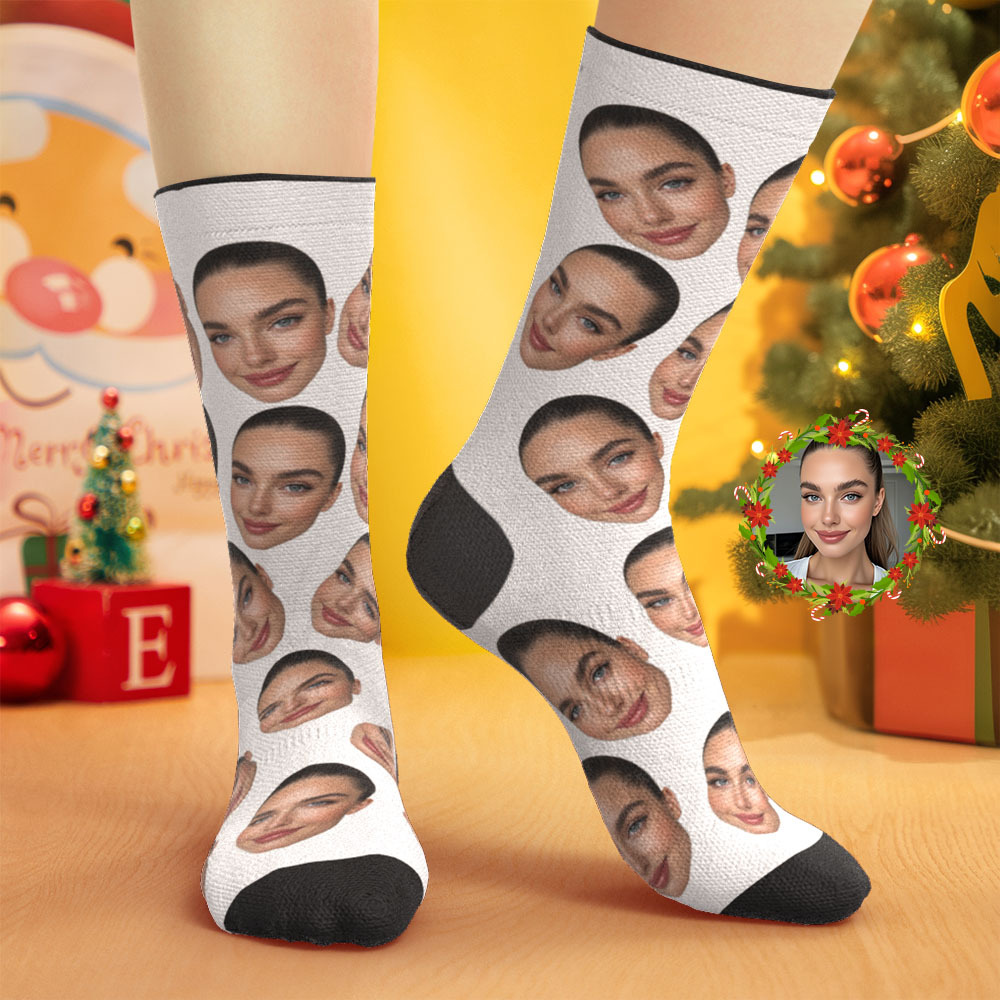 Custom Big Face Socks Personalized Photo Socks Christmas Gift