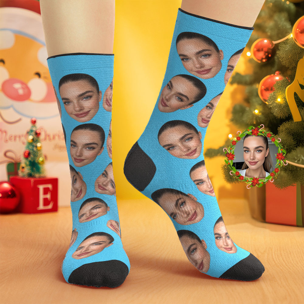 Custom Big Face Socks Personalized Photo Socks Christmas Gift