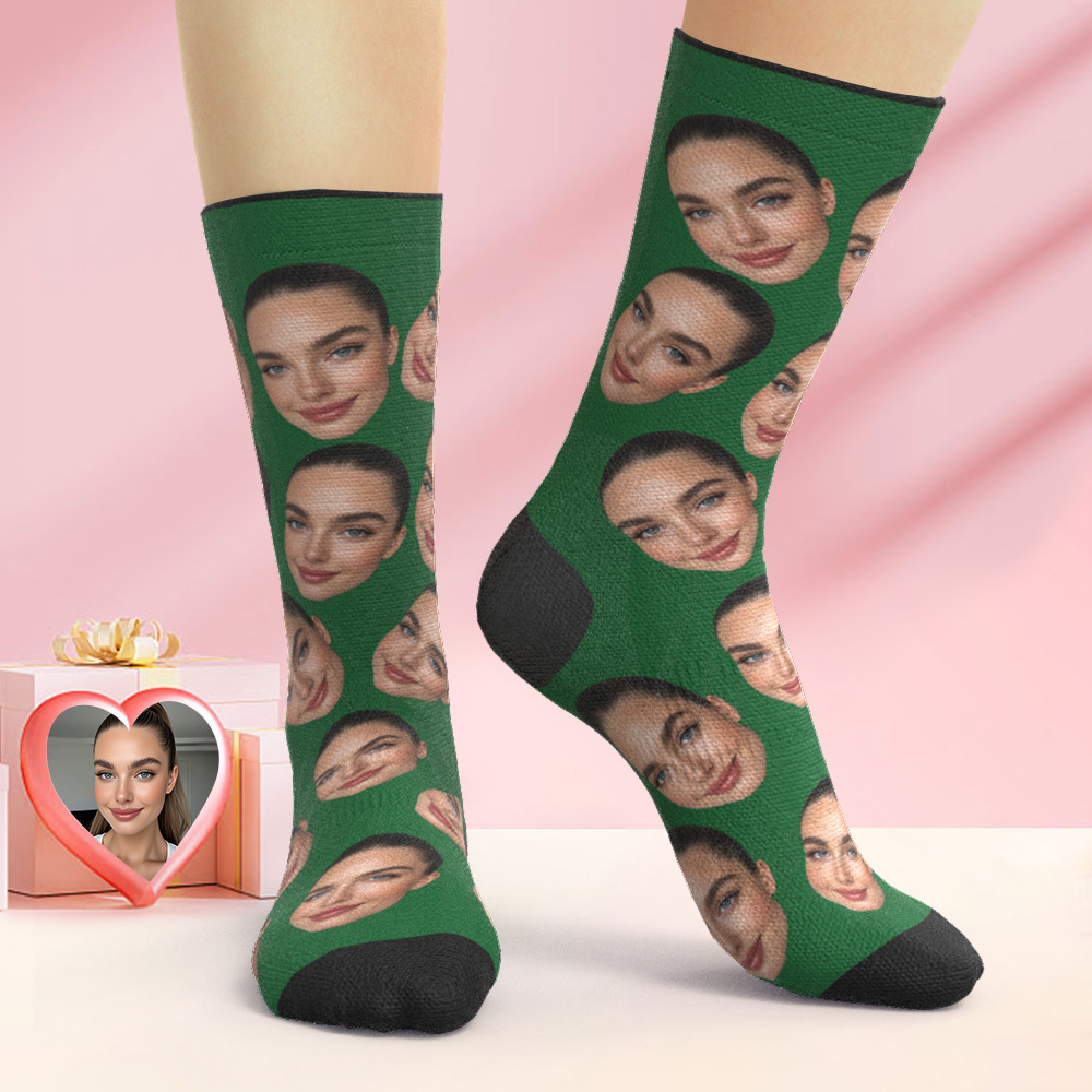 Custom Big Face Socks Personalized Photo Socks Christmas Gift