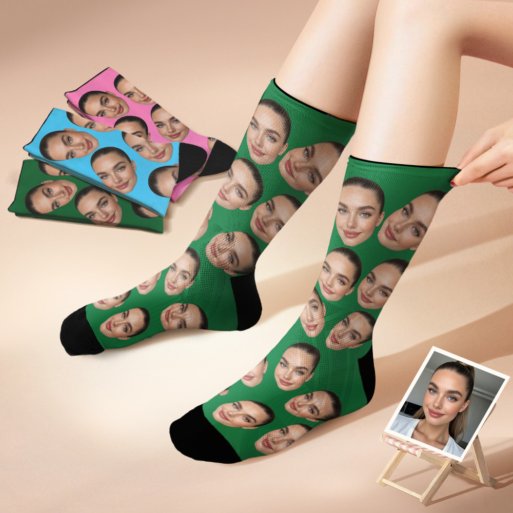 Custom Big Face Socks Personalized Photo Socks Christmas Gift