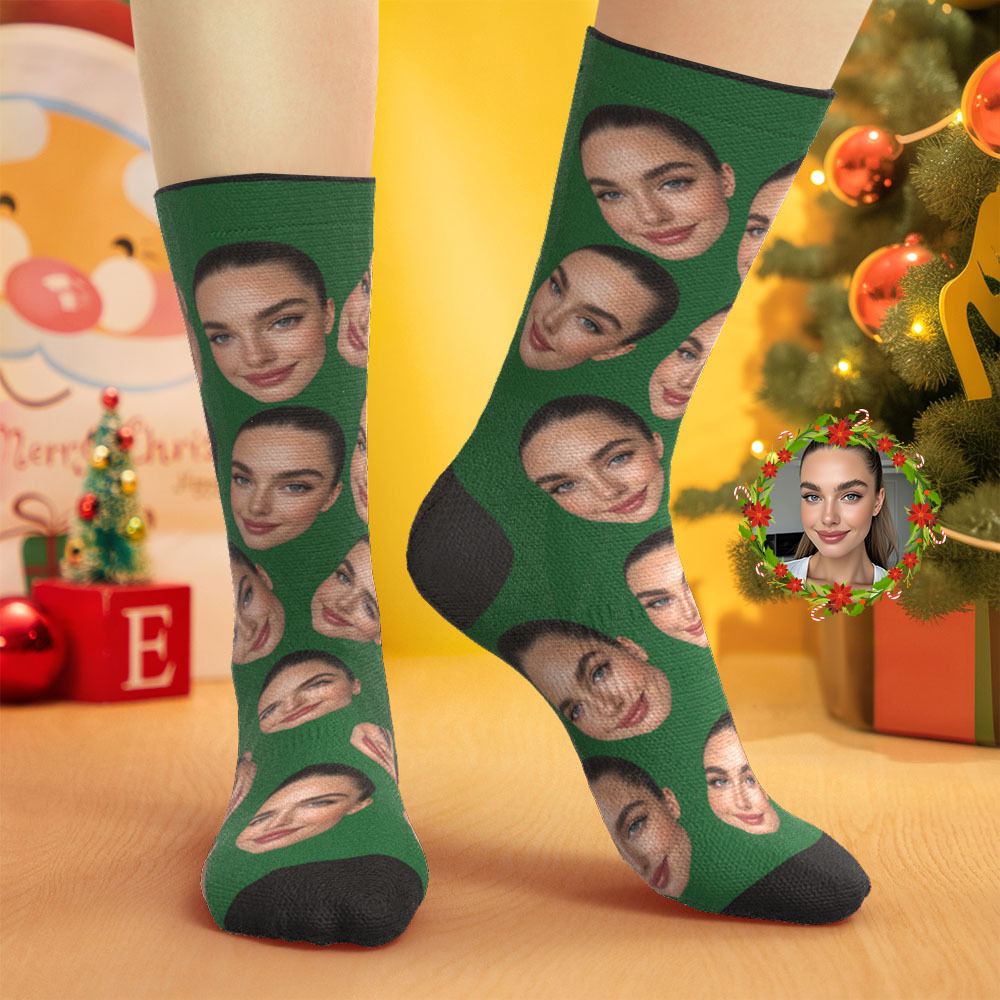 Custom Big Face Socks Personalized Photo Socks Christmas Gift