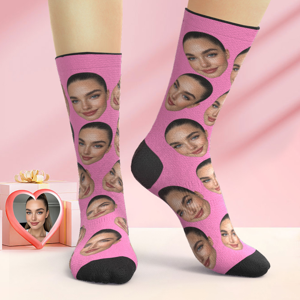 Custom Big Face Socks Personalized Photo Socks Christmas Gift