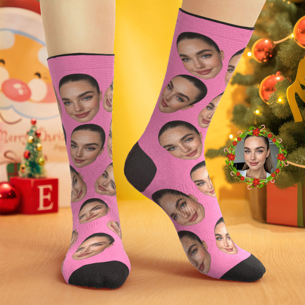 Custom Big Face Socks Personalized Photo Socks Christmas Gift