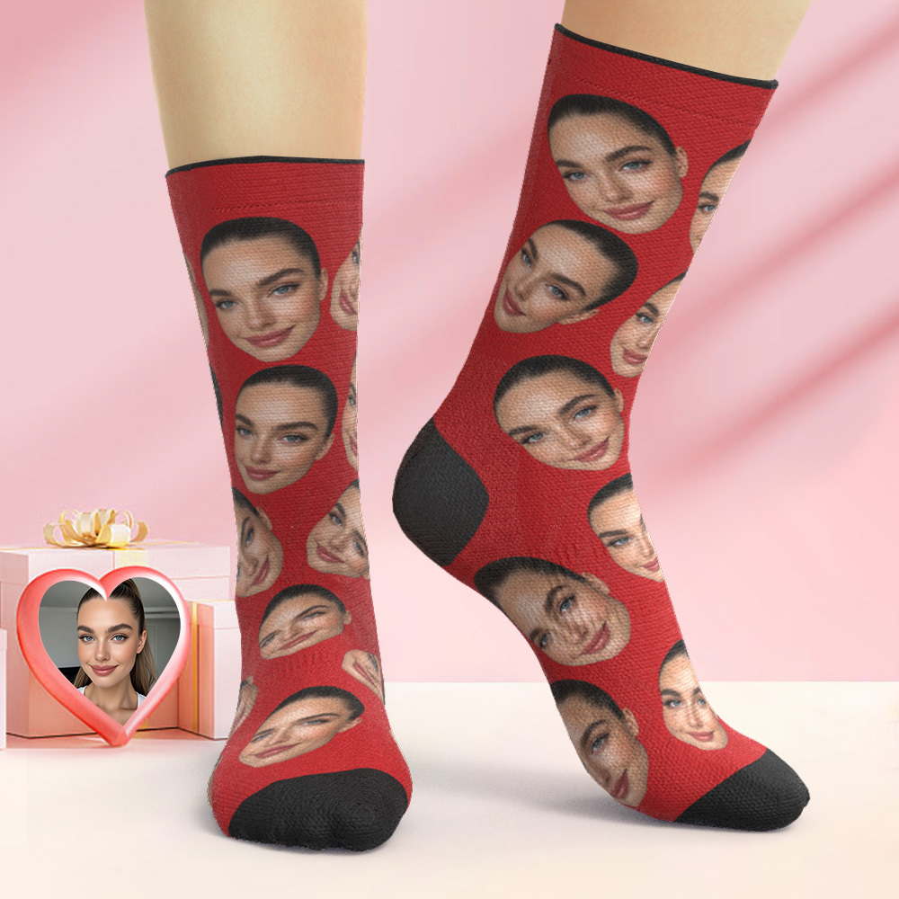 Custom Big Face Socks Personalized Photo Socks Christmas Gift