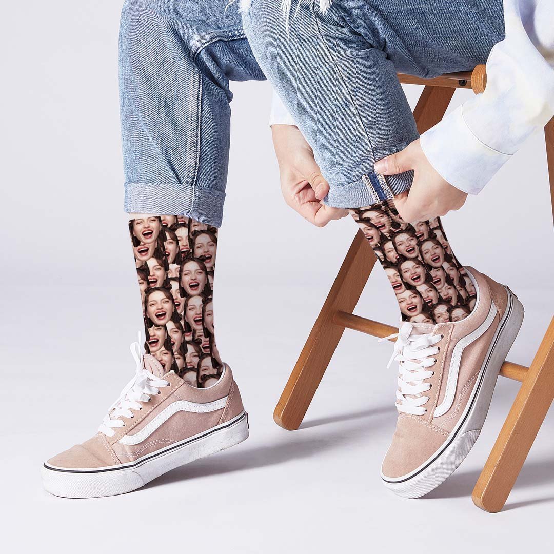 Custom All Print Face Socks-FaceSocksUSA