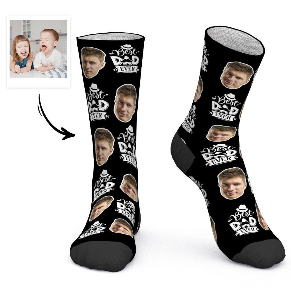Father's Day Gift - Custom Socks Face Socks Best Dad Ever-FaceSocksUSA