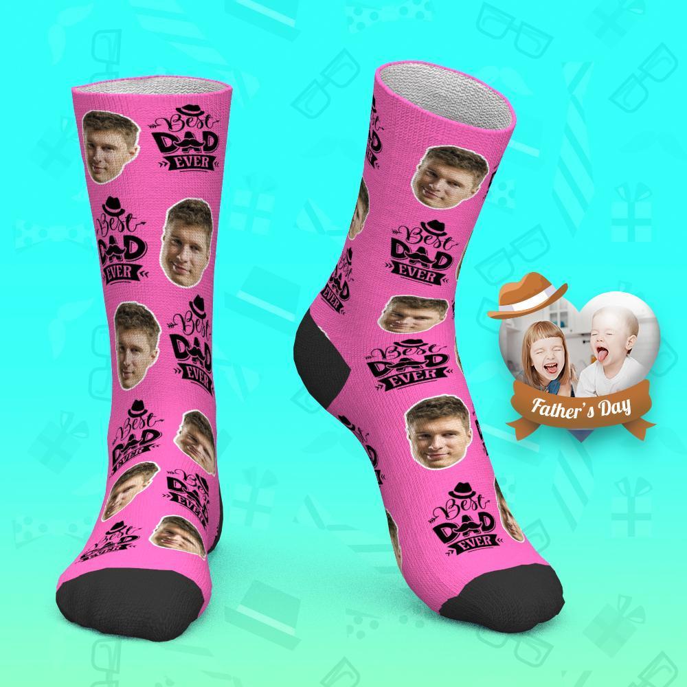 Father's Day Gift - Custom Socks Face Socks Best Dad Ever-FaceSocksUSA