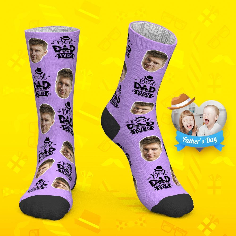 Father's Day Gift - Custom Socks Face Socks Best Dad Ever-FaceSocksUSA